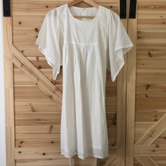 Emerson Fry India Collection Organic Cotton Basalie Dress S Dobby Stripe White - Picture 7 of 15